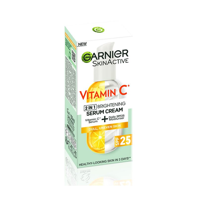 Κρέμα & Ορός Προσώπου 2 σε 1 SPF25 με Βιταμίνη C για Λάμψη